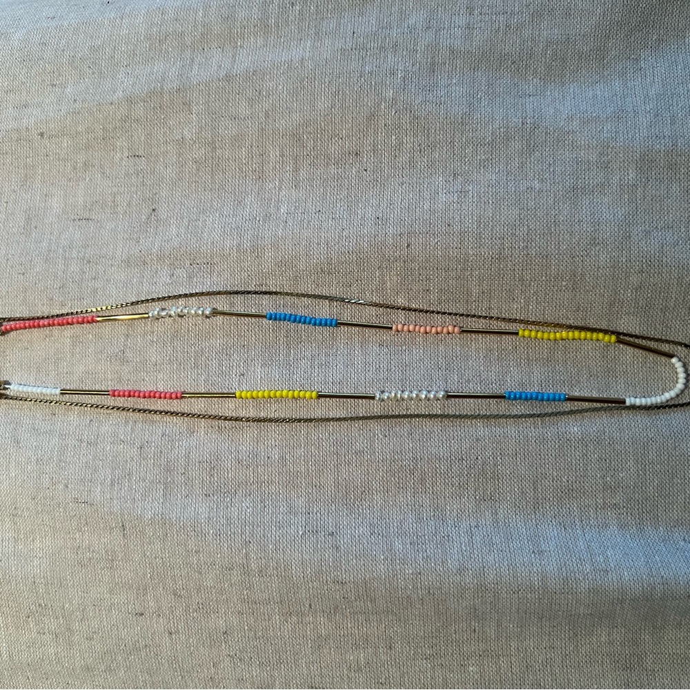Jenny Bird double stack necklace with colored beads